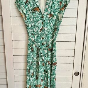 Anthropologie Maeve tiger shirtdress